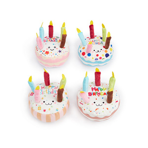 Hot Selling Eco-Friendly Soft <b>Plush</b> Birthday Cake Chew Toy Birthday Gift Dog Indoor/Outdoor Fun <b>Plush</b> Toy - Product Image 1