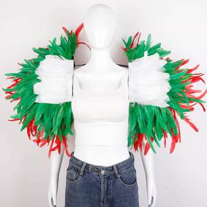 <span class=keywords><strong>Ailes</strong></span> en plumes cousues à la main unisexes pour carnaval, Halloween, déguisement, mariage, cosplay, danse, performance, avec sangles de bras souples et élastiques - Product Image 4