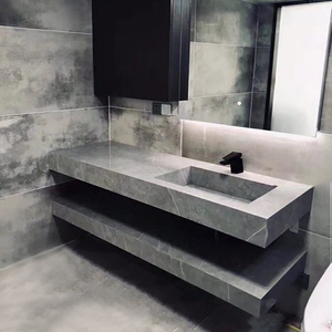 Meuble-lavabo flottant <span class=keywords><strong>IMPERO</strong></span> avec miroir lumineux, style moderne - Product Image 4