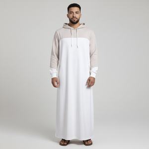 Robe arabe pour <span class=keywords><strong>homme</strong></span> Sweat-shirt à capuche musulman avec fermeture éclair Sweat-shirt long Robe musulman décontracté Vêtements islamiques pour le sport Layyin - Product Image 3