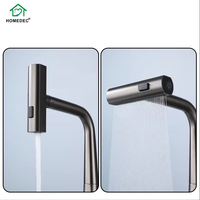 Robinet de cuisine moderne en alliage de zinc de bonne qualité, monocommande extractible, à poser sur comptoir, gris anthracite, eau chaude/froide, cartouche céramique, garantie 5 ans
