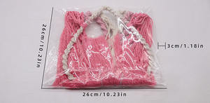 <span class=keywords><strong>Tapiz</strong></span> tejido hecho a mano de macramé con decoración de corazón Rosa bohemio para regalo de cumpleaños elegante - Product Image 4