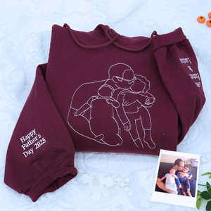 Sudadera con capucha bordada con foto de la vida del papá personalizado regalo 3D para el nuevo papá para el Dí<span class=keywords><strong>a</strong></span> del <span class=keywords><strong>Padre</strong></span> cumpleaños insignia de invierno - Product Image 5