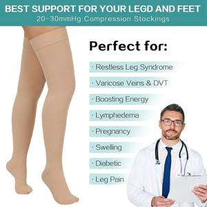 Legging Wanita Khusus 20-30 MmHg Stoking Kompresi Setinggi Paha dengan Pita Silikon Membantu Mengurangi Pembengkakan Edema Varises - Product Image 6