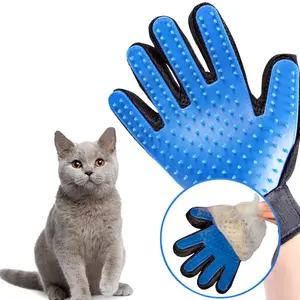 Guantes de aseo para mascotas, cepillo de masaje para ducha, suministros