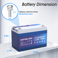 Baterai Lifepo4 Lithium Ion 12v 100ah 200ah 300ah untuk Penyimpanan Energi Rumah Tangga Tenaga Surya dan Cadangan Daya