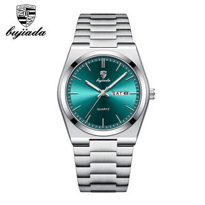 남성용 최고급 브랜드 야광 비즈니스 캘린더 손목시계, 럭셔리 스테인리스 스틸 밴드 쿼츠 시계 - Product Image 1