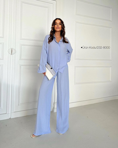 Venta al por mayor de manga larga pantalón largo musulmán ropa pantalón traje conjunto Casual túnica Uae árabe musulmán mujeres pantalón trajes musulmanes trajes - Product Image 4