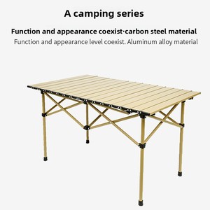 Foldable <b>Outdoor</b> Roll <b>Table</b> Camping Picnic Barbecue Carbon Steel <b>Table</b> Carbon Steel Roll <b>Table</b> Foldable Design Compact for E - Product Image 3