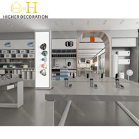 Vitrine de luxe personnalisée pour téléphones portables, présentoir de comptoir pour accessoires de téléphonie mobile avec écran LED