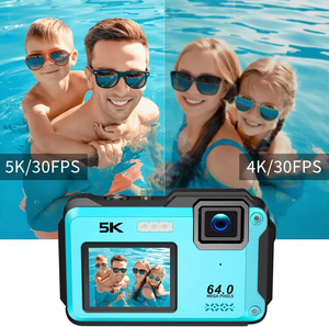 Ausek 5K <span class=keywords><strong>Appareil</strong></span> <span class=keywords><strong>photo</strong></span> <span class=keywords><strong>numérique</strong></span> <span class=keywords><strong>sous</strong></span> <span class=keywords><strong>l</strong></span>'<span class=keywords><strong>eau</strong></span> Mise au point automatique Caméra Wifi Caméra vidéo d'action à double écran - Product Image 3