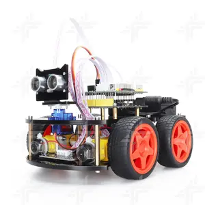 초보자를위한 초음파 센서 장애물 회피 적외선 원격 제어 로봇 키트가있는 eParthub Arduino 스마트 자동차 로봇 키트