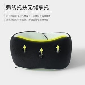 Oreiller de voyage en mousse à mémoire de forme en forme de U avec fermoir magnétique, pliable et portable, pour les siestes au bureau et l'utilisation en avion - Product Image 4