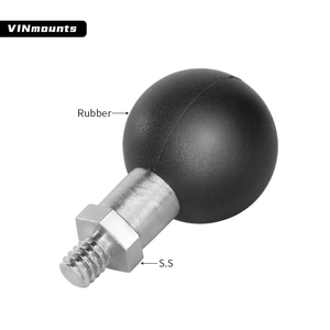 VINmounts Stainless Steel 1" <b>Ball</b> Adapter Threaded Post Screw 1/4"-20x0.3" Bolt Motorcycle Rearview <b>Mirror</b> Stand 360 Degree - Product Image 5