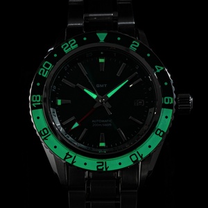Özel Tasarım Logolu Sınırlı Sayıda Lüks Otomatik Safir Analog 20 Bar Paslanmaz Çelik Miyota 9075 GMT Dalgıç Saati - Product Image 6