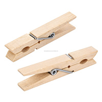 Pinces à linge multifonctionnelles en bois de bouleau écologiques de style classique laquées, modèle SYBW-048, type à suspendre à la porte ou au mur