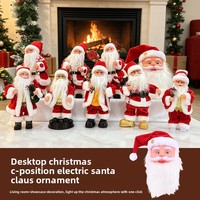 Nouvelle figurine de Père Noël électrique transfrontalière en PVC, cadeau de Noël, poupée de Père Noël sur pied pour vitrines