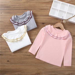 <span class=keywords><strong>Camiseta</strong></span> de Manga Larga con Volantes para Niñas, Ropa Casual de Primavera/Otoño 2025, 80% Algodón Ecológico - Product Image 1