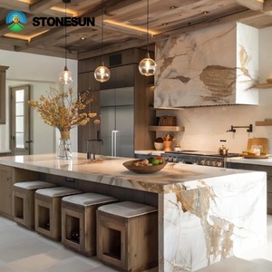 Stonesun Op Maat Gemaakt Italië Natuurlijke Calacatta Goud Marmeren Stenen Aanrecht Keuken Top Marmeren Stenen Aanrecht - Product Image 4