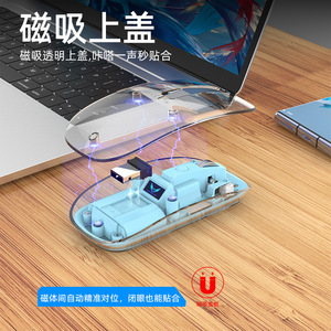 Souris sans fil transparente T7 2.4G Bluetooth 3 modes silencieuse rechargeable pour ordinateurs portables et tablettes Apple - Product Image 2