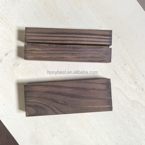 Porte-panneaux en bois de pin rustique en acrylique, couleur noyer, support de présentation de numéro de table en bois, porte-carte de place pour la vente au détail, mariage, fête - Product Image 4