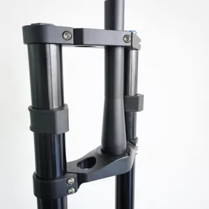 Fourche de vélo de 20/ 24/ 26 pouces Suspension pneumatique AL7075 Revêtement en aluminium Fourche de vélo noire