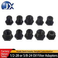 Adaptador de Rosca para Filtro de Aleación de Aluminio 6061 Anodizado en Negro 1/2-28 3/4-16, Mecanizado de Precisión CNC/EDM para Filtro de Motor Automotriz