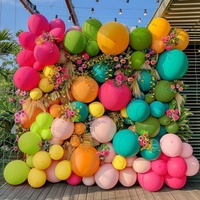 Décorations de fête d'anniversaire d'été pour bébé, rose, vert, orange, or, jaune, bleu caribéen, fuchsia, kits d'arche de ballons et guirlandes