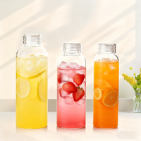 Vente en gros Bouteille d'eau en verre réutilisable de 500ml 750ml résistante à la chaleur personnalisée Jus de boisson en verre borosilicate portable sans BPA