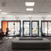 Cabines Acoustiques pour Diffusion en Direct, Cabine de Réunion de Bureau, Cabine de Bureau Préfabriquée Insonorisée pour l'Intérieur