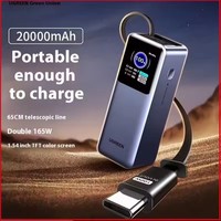 Batterie externe Nexode UGREEN 20000mAh 165W avec câble USB-C intégré, chargeur portable pour ordinateur portable, voyage, charge rapide 100W pour iPhone