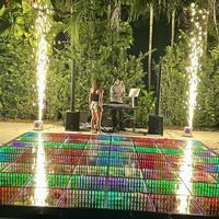 GEVV Portable Floor Dancing 3d Light Mirror Led Pixel Dance Floor Mat Carreaux magnétiques sans fil Panneau de verre pour la fête de mariage