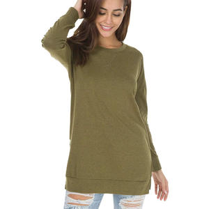 เสื้อสเวตเตอร์ถักแขนยาวคอกลมทรงหลวมแบบผ่าข้างสำหรับผู้หญิง สไตล์ยุโรปและอเมริกา ปี 2026 ผลิตภัณฑ์สำหรับหญิงตั้งครรภ์ - Product Image 6