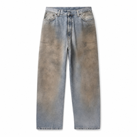 Jeans pour hommes SOONREE, coupe droite, OEM ODM, jeans baggy vintage Y2K, jeans délavés, pantalons en denim personnalisés