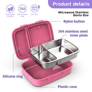 Nuevo Diseño de Fiambrera para Niños a Prueba de Fugas con Bandeja Interior Extraíble de Acero Inoxidable de Grado Alimenticio para Picnics y Almuerzos - Product Image 3