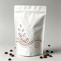 Sachet Doypack Mat Personnalisé avec Fermeture Éclair et Valve de Décompression pour l'Emballage et la Conservation Fraîche des Grains de Café Torréfiés