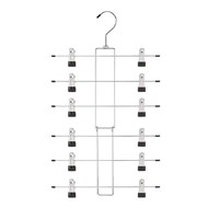 With Clips 6 Layers Foldable Metal Trouser Rack Household Pants Skirt Underwear Scarf Storage Hanger