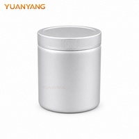 Boîte en métal ronde personnalisée de 250 g pour thé matcha, de qualité alimentaire, avec couvercle à charnière, petit récipient cylindrique en métal pour poudre de protéines