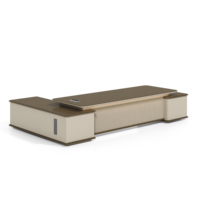 Bureau de direction haut de gamme en MDF durable avec plateau en PVC, design moderne, bureau de direction ergonomique convertible
