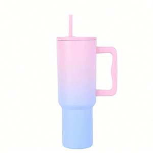 AGH New Arrival 40oz Sublimation Matte Macaron Colorful <b>Tumblers</b> <b>With</b> <b>Handle</b> <b>and</b> <b>Straw</b> - Product Image 5