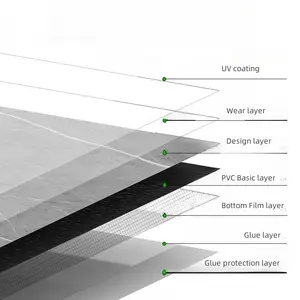 Plancher lvt de haute qualité 1.8mm 2.0mm d'épaisseur en plastique imperméable à l'eau Durable anti-dérapant plancher en vinyle lvt