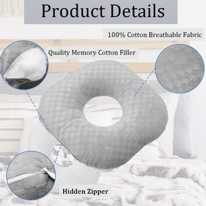 Kingworth Almohada De Dona Cnh Bảo Vệ Vòng Bên Ngủ <span class=keywords><strong>Mini</strong></span> Donut Xỏ Tai Gối Với Lỗ Tai Cho Ngủ - Product Image 4