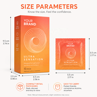 Caja de Embalaje para Condones Portátil e Impermeable Personalizada con Relieve Brillante, Etiqueta Privada, Caja de Papel Ultrafina e Impresión de Logotipo