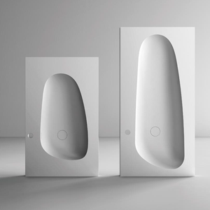 Bañera Independiente de Piedra Artificial Blanca, Ecológica, de 1.6 m, Tradicional, de Superficie Sólida, con Función de Masaje, para Apartamento, con Desagüe - Product Image 2