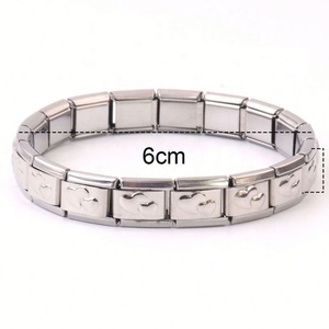 Hot Selling <b>Men's</b> Italian Charms Bracelet Elastic Stainless Steel Gold Plated Double Hearts Fashion <b>Bangles</b> - Product Image 1