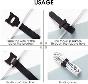 Herbruikbare fabriekskabelbinders, verstelbaar, zelfklevend, dubbelzijdig klittenband voor kabelmanagement, schoenen en tassen - Product Image 3