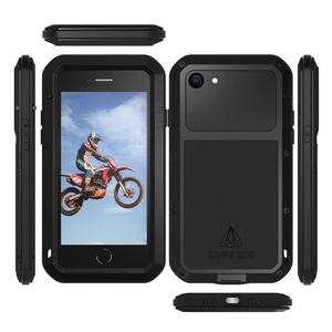 LOVE MEI-funda de Metal para <span class=keywords><strong>Iphone</strong></span> <span class=keywords><strong>SE</strong></span> <span class=keywords><strong>2022</strong></span>/SE3, carcasa armadura de aluminio a prueba de golpes con vidrio templado - Product Image 6