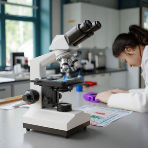 Microscopio Biológico LED para Niños, Juego de Microscopio Biológico Binocular para Laboratorio, Herramientas Educativas para Clases de Ciencias - Product Image 1