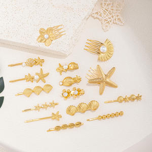 Concha de estrella personalizada, accesorio para el cabello DIY, boda, <span class=keywords><strong>novia</strong></span>, dama de Honor, horquilla, pasador de concha de estrella para mujer - Product Image 3