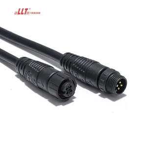 Waterproof 4pin ip68 power M12 circular wire electrical cable connector